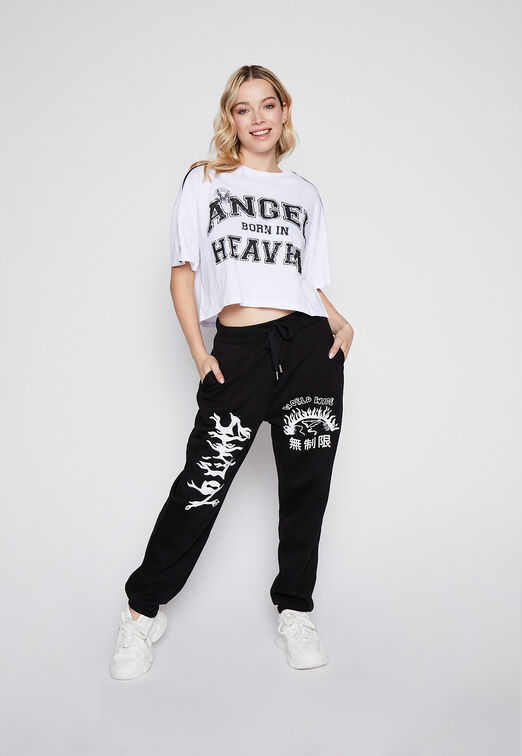 Pantalon De Buzo Letra China Negro Family Shop